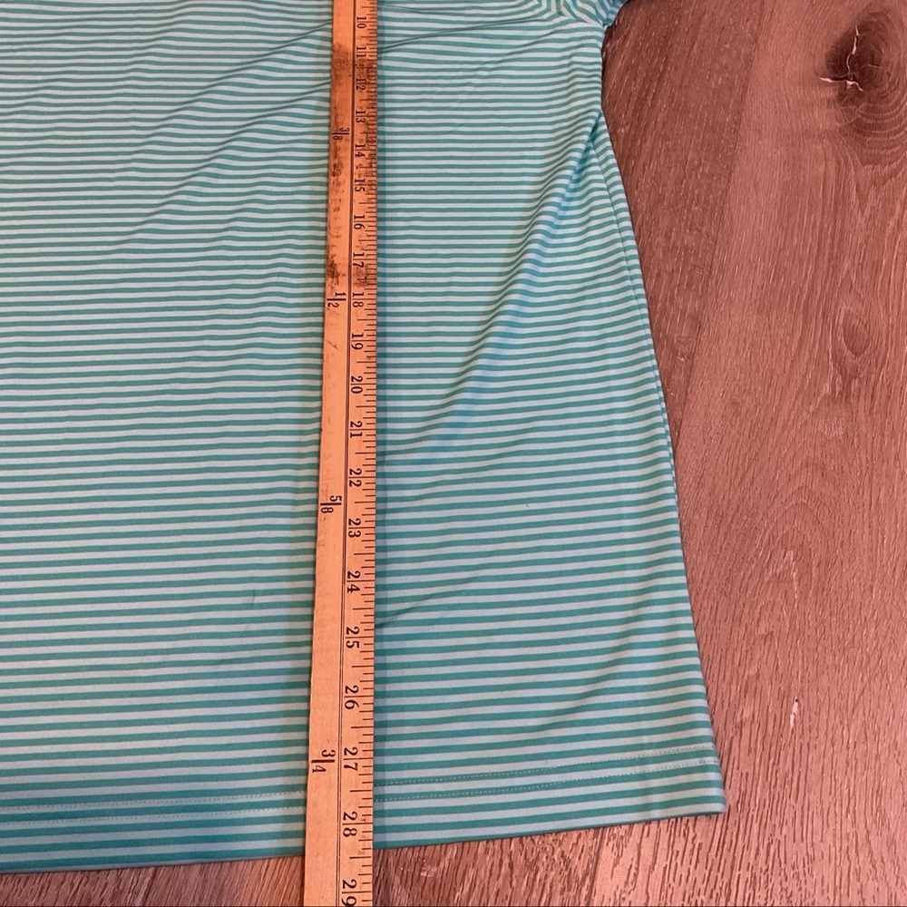 Croft & Barrow Performance Aqua Striped Short Sleeve Polo Shirt - Men’s Size Med - Picture 11 of 11